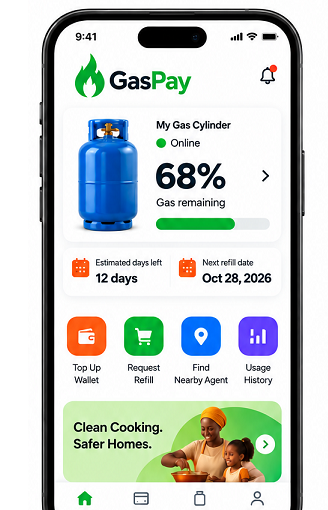 gaspay smart sensor and app mockup