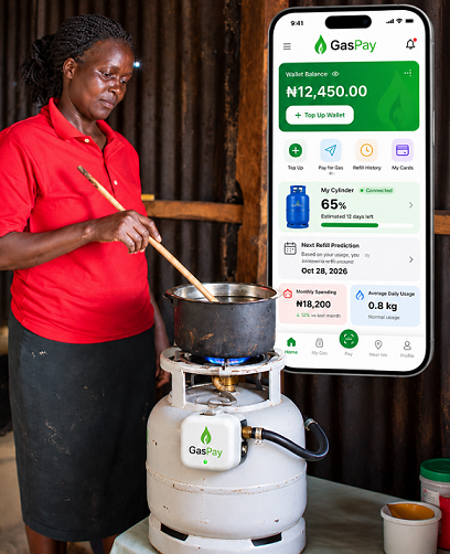 smart gaspay cooking in a rustic kitchen